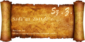 Szögi Zoltán névjegykártya